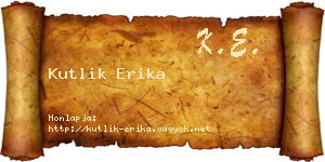 Kutlik Erika névjegykártya